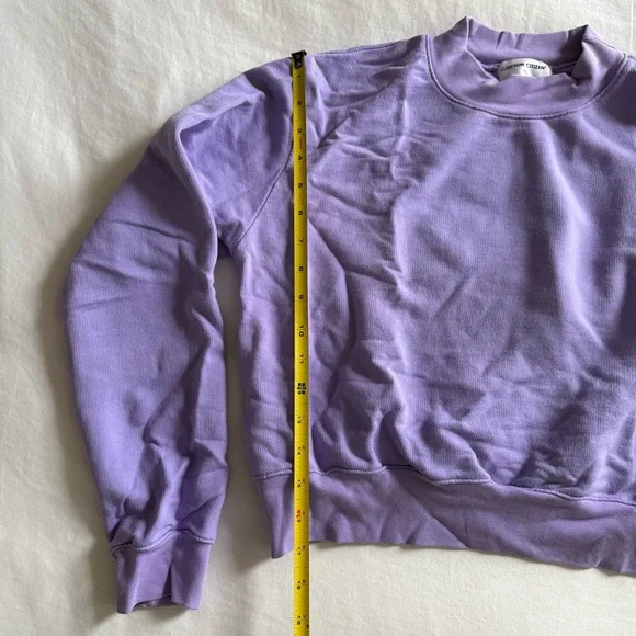 Cotton Citizen Milan Cropped Cotton-jersey Crewneck Sweatshirt In Purple Small - Picture 4 of 6